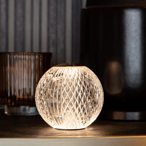 Lucide CINTRA - Rechargeable Table lamp - Battery pack - Ø 11 cm- LED 3 StepDim - 1x2W 3000K - Transparant - atmosphere 1